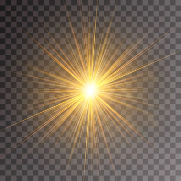 Efecto Luz Brillante Explosión Brillo Chispa Destello Solar Ilustración Vectorial — Vector de stock