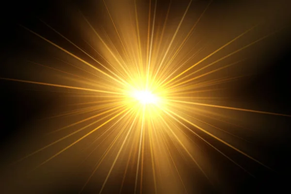 Glöd Ljuseffekt Explosion Glitter Spark Sun Flash Vektorillustration — Stock vektor