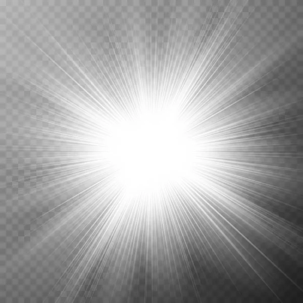 Záře Světelný Efekt Exploze Třpytky Jiskra Sluneční Blesk Vektorové Ilustrace — Stockový vektor