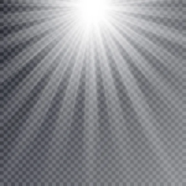 Світловий Спалах Особливий Ефект Променями Світла Сяючий Прозорий Вектор Світлового — стоковий вектор