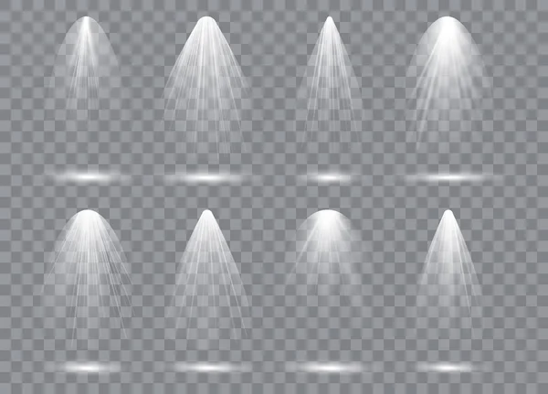 Сбор Освещённости Сцены Прозрачные Эффекты Яркое Освещение Прожекторами Векторная Иллюстрация — стоковый вектор
