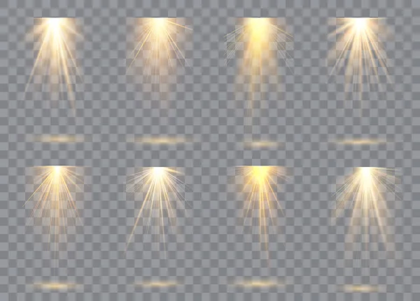 Сбор Освещённости Сцены Прозрачные Эффекты Яркое Освещение Прожекторами Векторная Иллюстрация — стоковый вектор