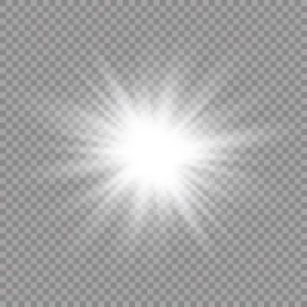 Glow Ljuseffekt Star Burst Med Gnistrar Sun Vektor Illustration — Stock vektor