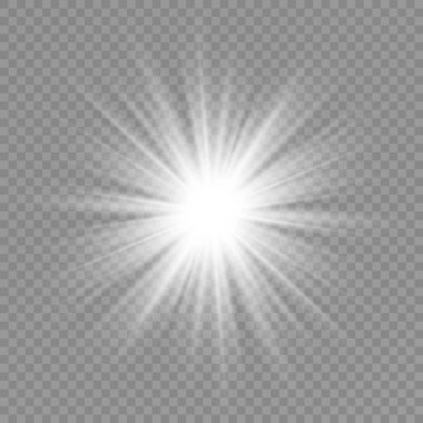 Kızdırma şeffaf vektör ışık efektini ayarlamak, patlama, glitter, kıvılcım, güneş flaş. 