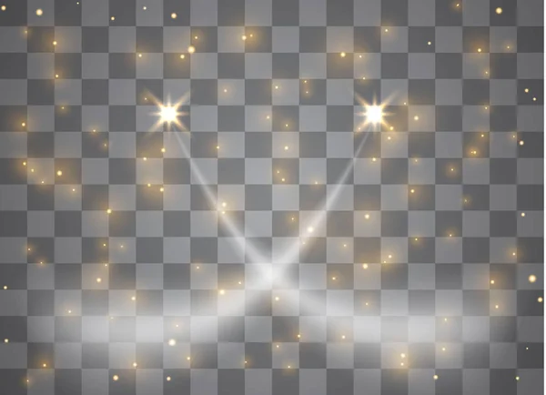 Світло Світловий Ефект Зірки Спалахи Блискітками Ізольовані Прозорому Фоні Векторні — стоковий вектор