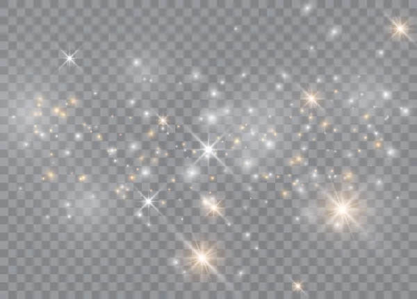 Estrellas Efecto Luz Brillante Vector Brilla Sobre Fondo Transparente Patrón — Vector de stock