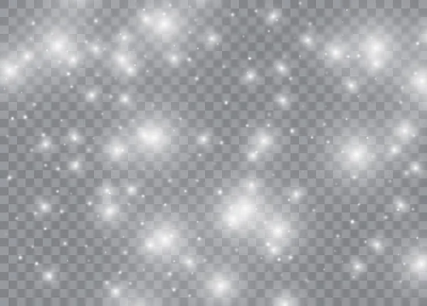 Світло Світловий Ефект Зірки Вектор Блищить Прозорому Фоні Різдвяний Абстрактний — стоковий вектор