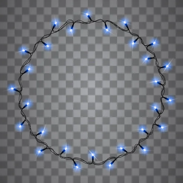 Julljus Isolerade Realistisk Designelement Glödande Lampor För Xmas Julkort Banners — Stock vektor