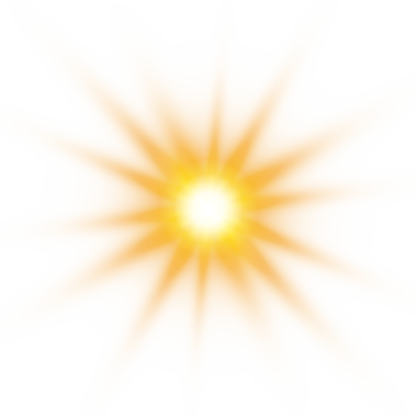 Güçlü radyal çıkıntıları ve parlaklığı olan çok noktalı yıldız