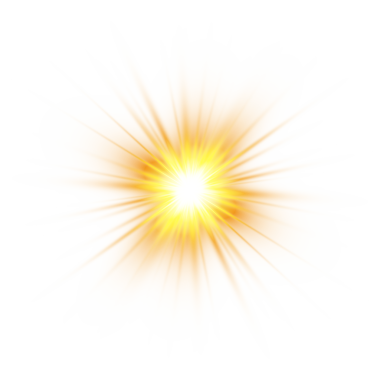 Çok sayıda hassas ışık huzmesi olan parlak bir yıldız.