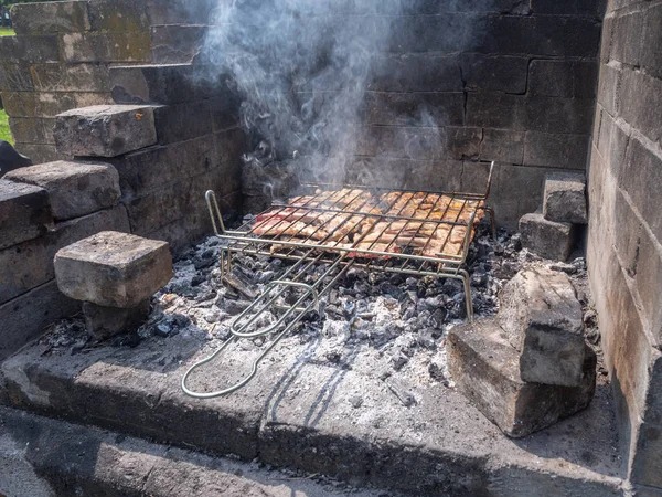 Churrasco de carne e frango no País Basco — Fotografia de Stock