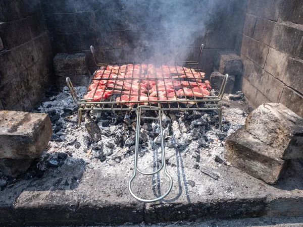 Barbacoa de carne y pollo en el País Vasco — Foto de Stock