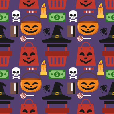 Cadılar Bayramı sorunsuz Satılık Daire menekşe. Vektör çizim