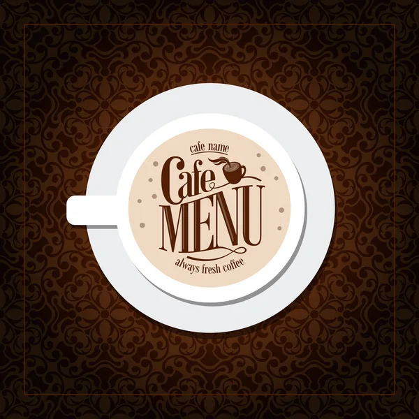 Zawsze Świeże Kawy Barokowy Cafe Menu Ilustracja Wektorowa — Wektor stockowy
