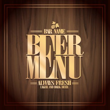 Lager ve dark bira menü tasarımı için bar. Vektör çizim