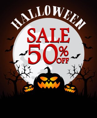 Kabak ile Halloween satış arka plan% 50 indirim