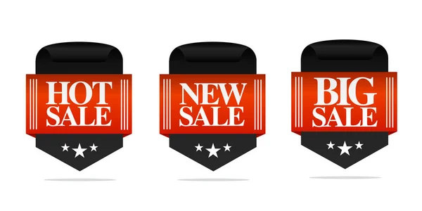Set di distintivi di vendita, grande vendita, nuova vendita, vendita calda — Vettoriale Stock