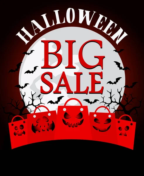 Halloween gran fondo de venta con paquetes divertidos de miedo — Vector de stock