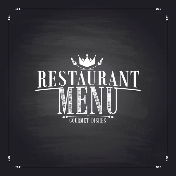 Restaurant Menu Gourmet Dishes Chalkboard Background Vector Illustration — Stock Vector