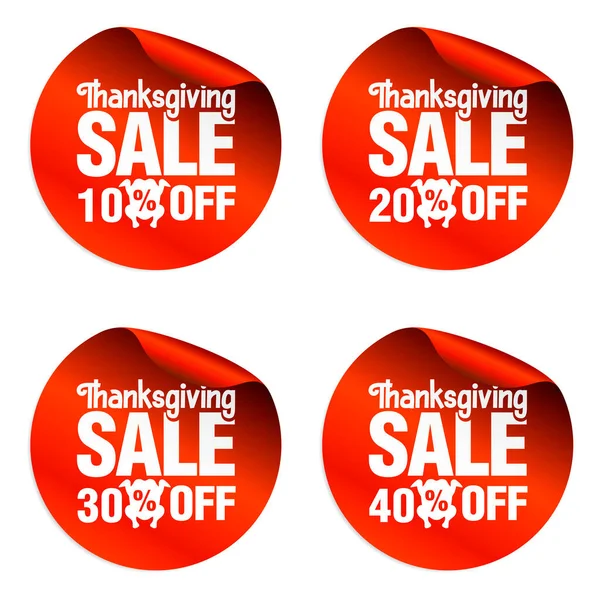 Stickers Vente Thanksgiving Set Avec Carcasse Dinde Illustration Vectorielle — Image vectorielle