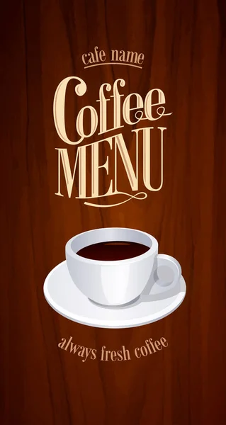 Menù Caffè Retrò Lungo Caffè Sempre Fresco Illustrazione Vettoriale — Vettoriale Stock