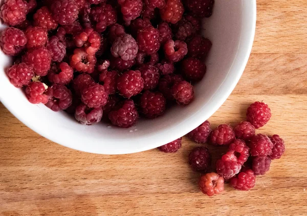 Ripe Raspberry Red Berries Taste Summer — Stock Photo, Image