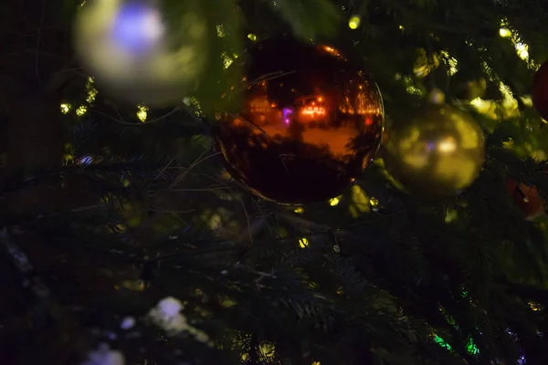Decoraciones Del Árbol Navidad Las Ramas — Foto de Stock