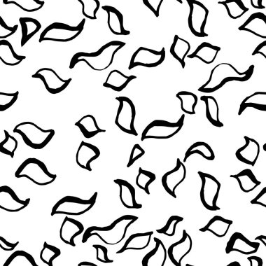 Soyut dikişsiz vektör deseni. Siyah ve beyaz. Tek renkli el dokusu çizin. Kumaş, tekstil, tasarım, reklam afiş için hayvan baskı arka plan. Leopar