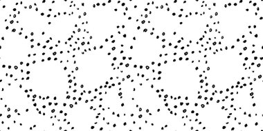 Soyut dikişsiz vektör deseni. El polka noktaları çizmek, fırça siyah beyaz desen . Tek renkli doku. Çizim. Tekstil tasarımı için nokta ile basit ilkel arka planlar, kapak için, duvar kağıdı.