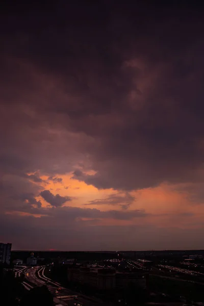 Kolorowy Zachód Słońca Niebie — Zdjęcie stockowe