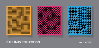 Soyut tasarım bauhaus geometrik desen arka planlar, basit şekiller ve elementlerle minimalist geometrik tasarımlar.
