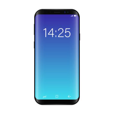 Akıllı telefon, cep telefonu izole edilmiş, gerçekçi vektör çizimi.