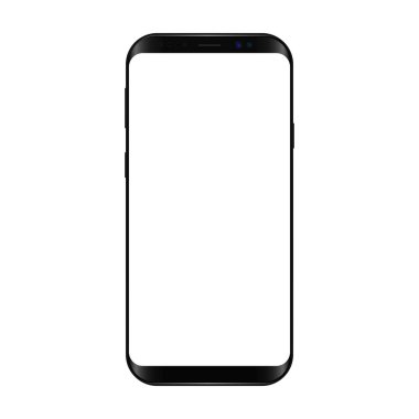 Akıllı telefon, mockup, cep telefonu izole, gerçekçi vektör illüstrasyon.