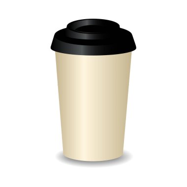 Gerçekçi kahve fincan vektör şablonu, tasarım mock kadar.