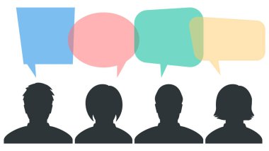 İnsanlar konuşması. İletişim işareti. Vektör Illustration. EPS 10