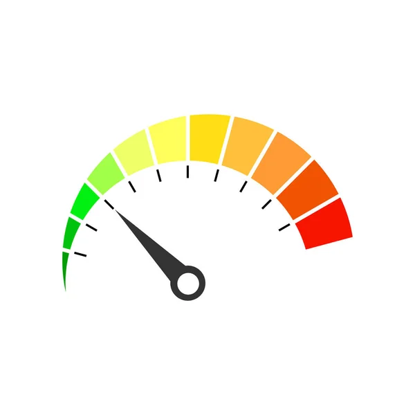 Kleurrijke snelheidsmeter icoon. Vector illustratie. — Stockvector