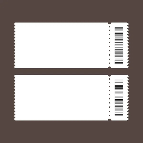 Ticket sjabloon. Ticket iconen. Kaartje met barcode. Vector illustratie. — Stockvector