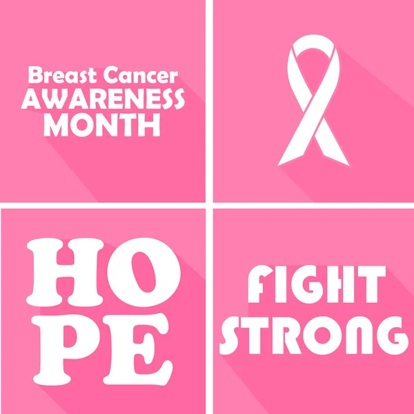 Conjunto de iconos de conciencia sobre el cáncer de mama. Ilustración vectorial . — Archivo Imágenes Vectoriales