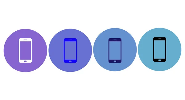 Moderna platta ikoner. Uppsättning av händer röra smart telefon. Isolerad på vit bakgrund. — Stock vektor