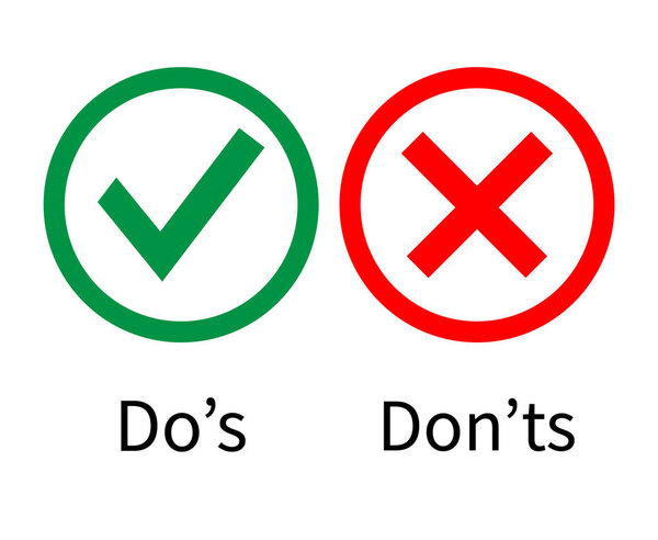 Do's and Don'ts vector icons. Vector illustration. EPS10