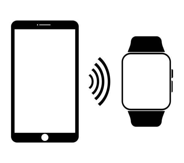 Iconos de smartwatch y smartphone. Ilustración vectorial . — Vector de stock