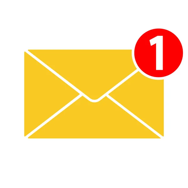 Значок новых входящих сообщений с уведомлением.Два входящих сообщения электронной почты в почтовом ящике . — стоковый вектор