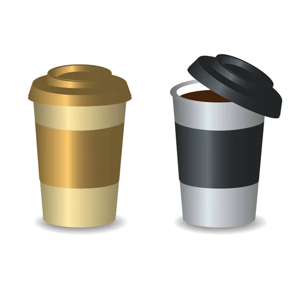 Modelo de vetor de xícara de café realista, para o seu design mock up . —  Vetores de Stock