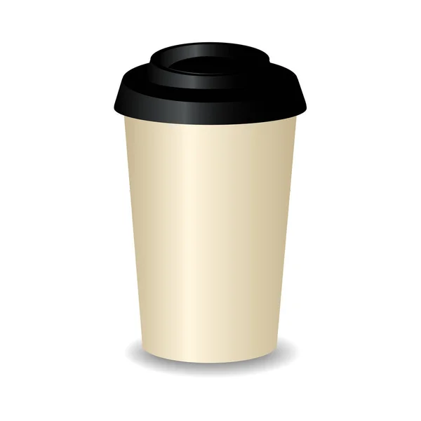 현실적인 커피 컵 벡터 템플릿, 당신의 디자인 모의 최대. — 스톡 벡터