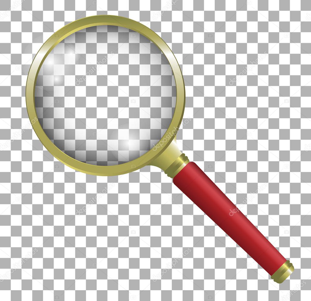 Realistic magnifying glass vector