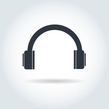 Kulaklık simgesi. Düz stil. Vektör Illustration.