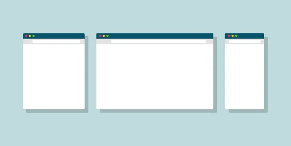 Webseiten Fenster Für Computer Tablet Und Smartphone Web Browser Fenster — Stockvektor