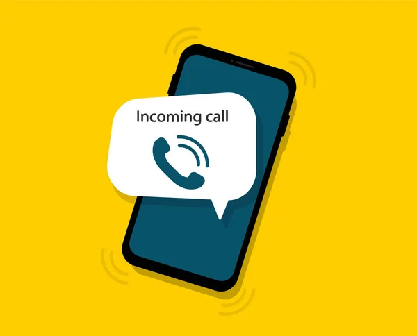 Telefonla Gelen Çağrı Bildirimi Akıllıca Bir Telefon Görüşmesi Düz Biçim — Stok Vektör