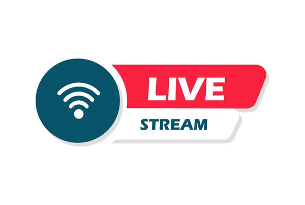 Knop Live Streamen Live Stream Logo Live Uitzendpictogram Vector — Stockvector