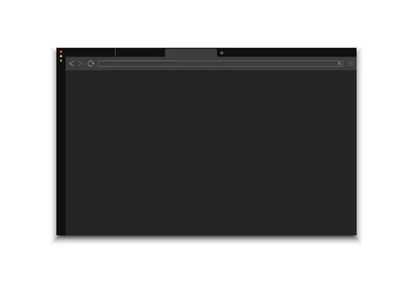 Web Browser Fenster Dunkle Vorlage Mockup Webseiten Fenster Für Computer — Stockvektor